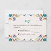 Nuestra Boda Flowers Botanical Spanish Wedding RSVP Kaartje (Voorkant)
