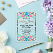 Nuestra Boda Folk Art Mexicaanse Fiesta Party Acryl Uitnodigingen (Insitu (Huwelijk))