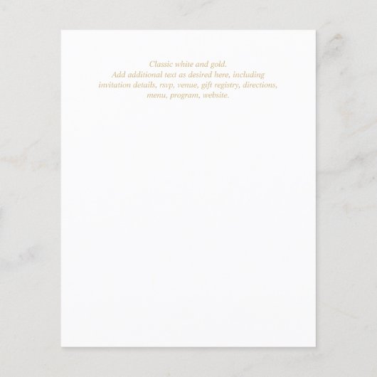 Nuestra Boda GOLD Lijst Spaans huwelijk INVITE (Achterkant)