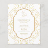 Nuestra Boda GOLD Lijst Spaans huwelijk INVITE (Voorkant)