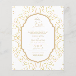Nuestra Boda GOLD Lijst Spaans huwelijk INVITE