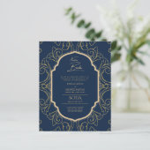 Nuestra Boda GOLD Lijst Spaans huwelijk INVITE (Staand voorkant)