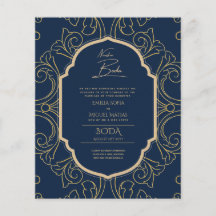 Nuestra Boda GOLD Lijst Spaans huwelijk INVITE