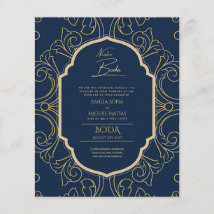 Nuestra Boda GOLD Lijst Spaans huwelijk INVITE