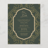 Nuestra Boda GOLD Lijst Spaans huwelijk INVITE Flyer (Voorkant)