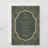 Nuestra Boda GOLD Lijst Spaans huwelijk INVITE Kaart (Voorkant)