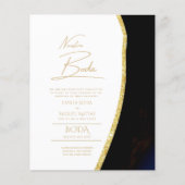 Nuestra Boda Gold Text AGATE Wedding INVITE (Voorkant)