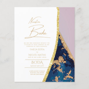 Nuestra Boda Gold Text AGATE Wedding INVITE