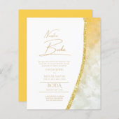 Nuestra Boda Gold Text AGATE Wedding INVITE (Voorkant / Achterkant)