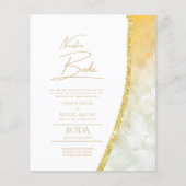 Nuestra Boda Gold Text AGATE Wedding INVITE (Voorkant)