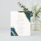 Nuestra Boda Gold Text AGATE Wedding INVITE (Staand voorkant)