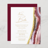 Nuestra Boda Gold Text AGATE Wedding INVITE (Voorkant / Achterkant)