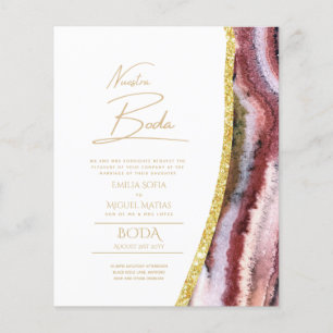 Nuestra Boda Gold Text AGATE Wedding INVITE