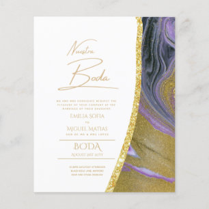 Nuestra Boda Gold Text AGATE Wedding INVITE