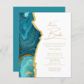 Nuestra Boda Gold Text AGATE Wedding INVITE (Voorkant / Achterkant)