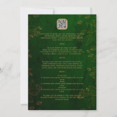 NUESTRA BODA GREEN GOLD RSVP MENU DETAILS QRCode Kaart (Achterkant)