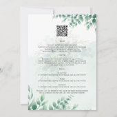NUESTRA BODA Greenery RSVP MENU DETAILS QRCode Kaart (Achterkant)