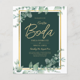 Nuestra Boda Greenery Spain WEDDING QR CODE Flyer
