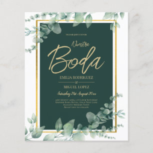 Nuestra Boda Greenery Spain WEDDING QR CODE Flyer