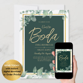 Nuestra Boda Greenery Spain WEDDING QR CODE Kaart