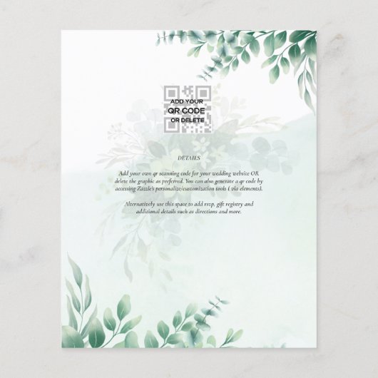 NUESTRA BODA Greenery Spanish WEDDING Invitation Flyer (Achterkant)