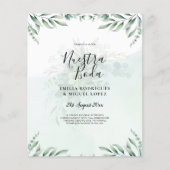NUESTRA BODA Greenery Spanish WEDDING Invitation Flyer (Voorkant)