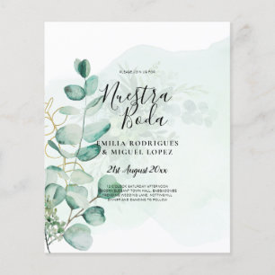 NUESTRA BODA Greenery Spanish WEDDING Invitation Flyer