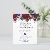 Nuestra Boda Invitacion Burgundy Blue Pink Wedding (Staand voorkant)