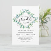 Nuestra Boda Invitacion Eucalyptus Modern Greenery (Staand voorkant)