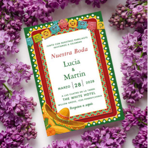 Nuestra Boda Kleurrijke Mexicaanse Fiesta Kaart