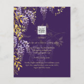 Nuestra Boda Lila Wisteria Wedding Spaans Invite (Achterkant)