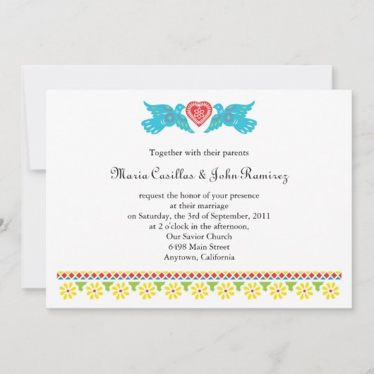 Nuestra Boda Lovevogels Papel Picado Banner Kaart (Voorkant)