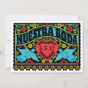 Nuestra Boda Lovevogels Papel Picado Banner Kaart