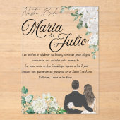 Nuestra Boda / Onze bruiloft Acryl Uitnodigingen (Voorkant)