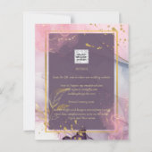 NUESTRA BODA Paars Pink Gold Ink Wedding INVITE (Achterkant)