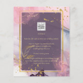 NUESTRA BODA Paars Pink Gold Ink Wedding INVITE Flyer (Achterkant)