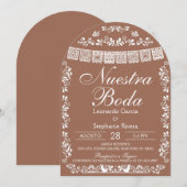 Nuestra Boda Papel Picado Spanish Wedding Arch Kaart (Voorkant / Achterkant)