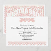 Nuestra Boda Papel Picado Tortelduifjes in Roos Go Kaart (Voorkant / Achterkant)