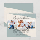 Nuestra Boda Photo Collage Wedding INVITE (Voorkant / Achterkant)