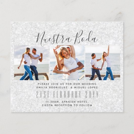Nuestra Boda Photo Collage Wedding INVITE (Voorkant)