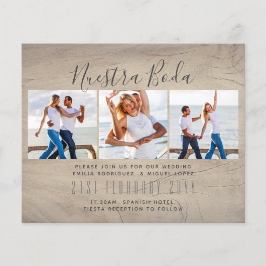 Nuestra Boda Photo Collage Wedding INVITE Flyer (Voorkant)