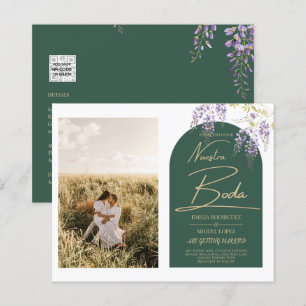 NUESTRA BODA PHOTO Wisteria Spanish Wedding Invite