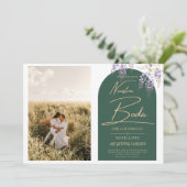 NUESTRA BODA PHOTO Wisteria Spanish Wedding Invite Kaart (Staand voorkant)