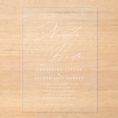 Nuestra Boda Spaans Taal Wit Script Trouwen Acryl Uitnodigingen (Voorkant)