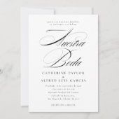 Nuestra Boda Spaans Taal Zwart Script Bruiloft Kaart (Voorkant)