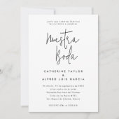 Nuestra Boda Spaans Taal Zwart Script Bruiloft Kaart (Voorkant)