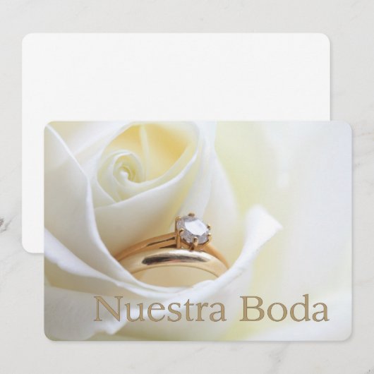 Nuestra Boda - Spaanse trouwuitnodiging Kaart (Voorkant / Achterkant)