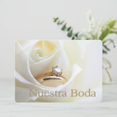 Nuestra Boda - Spaanse trouwuitnodiging Kaart (Staand voorkant)