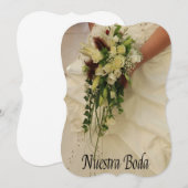 Nuestra Boda - Spaanse trouwuitnodiging Kaart (Voorkant / Achterkant)
