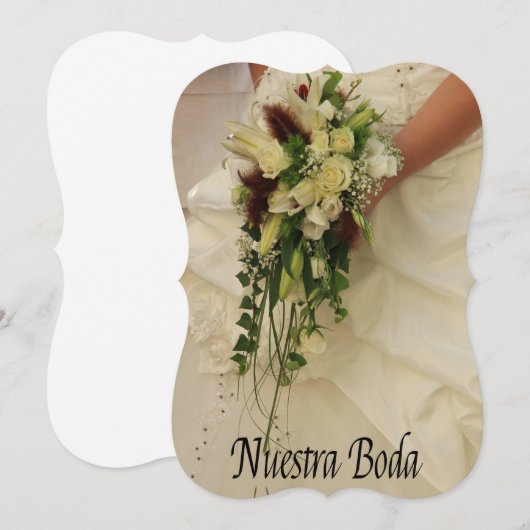Nuestra Boda - Spaanse trouwuitnodiging Kaart (Voorkant / Achterkant)